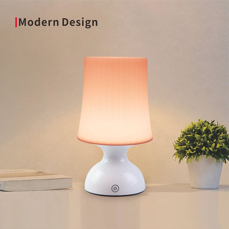RiverLux LED Night Light, Scandinavian Design, Battery Powered, 100% Safe, Pink Table Decor, Small Pink & White Lamp - Image 2
